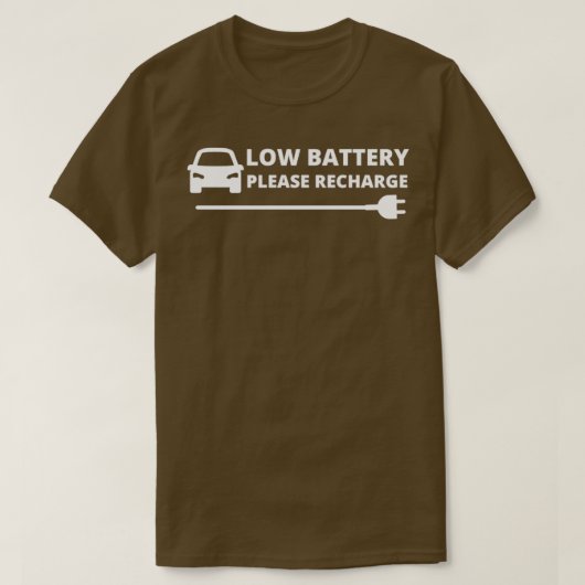 Batterij met laag gewicht: laad elektrische auto 2 t-shirt (Design voorkant)