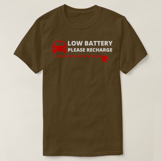 Batterij met laag gewicht: laad elektrische auto 4 t-shirt (Design voorkant)