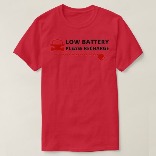 Batterij met laag gewicht: laad elektrische auto's t-shirt (Design voorkant)