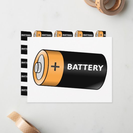 Batterij Notitiekaartje (Voorkant / Achterkant in situ)