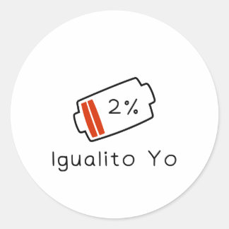 Batterij op 1% → Igualito Yo Hispanic Heritage Ronde Sticker