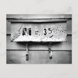 Batterij Oud postvak Zwart wit teken Briefkaart