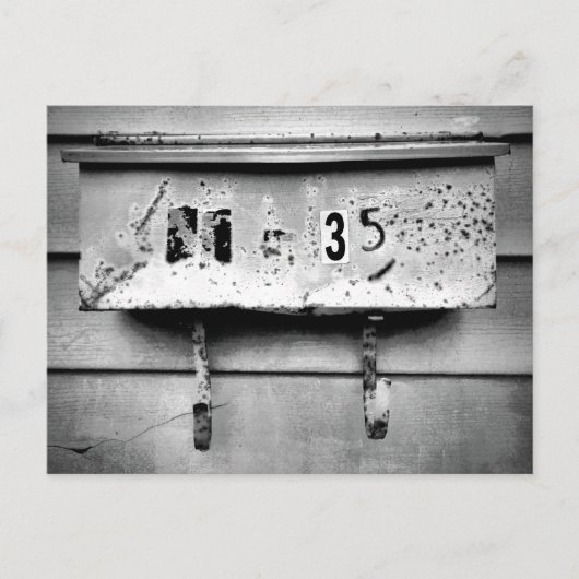 Batterij Oud postvak Zwart wit teken Briefkaart (Voorkant)