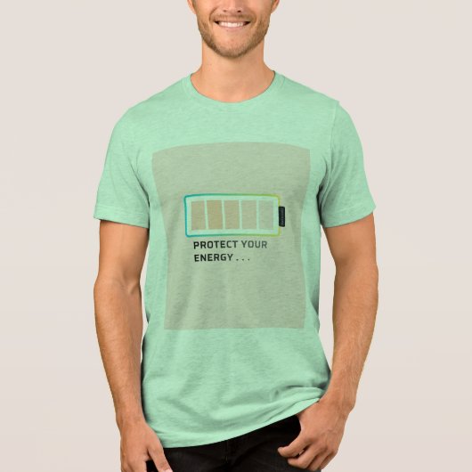 Batterij T-shirt 'Protect Your Energy' (Voorkant)