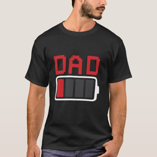 Batterij van vader Lage Vaderdag T-shirt (Voorkant)