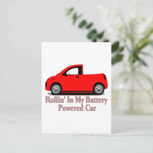 Batterijauto Briefkaart (Staand voorkant)