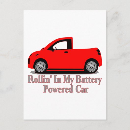 Batterijauto Briefkaart (Voorkant)