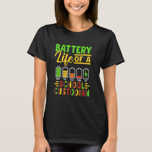 Batterijduur van de Schoolbewaarder Reinigingsconc T-shirt