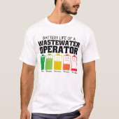 Batterijduur van een afvalwaterexploitant t-shirt (Voorkant)