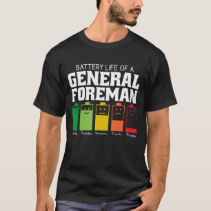 Batterijduur van een algemeen voorman t-shirt