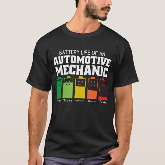 Batterijduur van een automedium t-shirt (Voorkant)