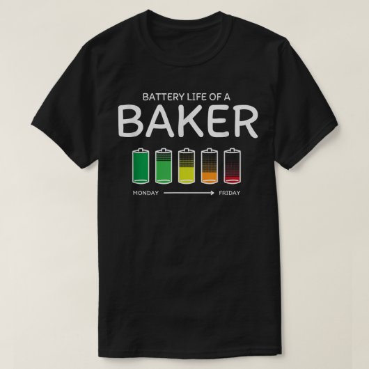 Batterijduur van een Baker Friends Baking Buddy Pa T-shirt (Design voorkant)