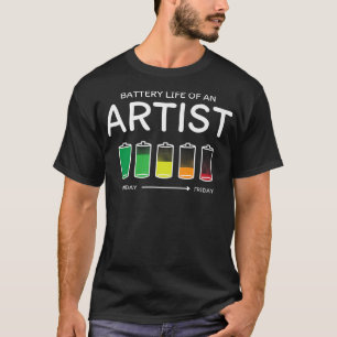 Batterijduur van een boedddeontwerp voor de kunstk t-shirt
