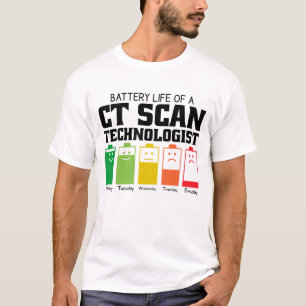 Batterijduur van een CT-scantechnologie T-shirt