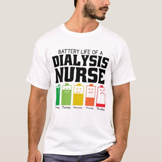 Batterijduur van een dialyseprogramma t-shirt (Voorkant)