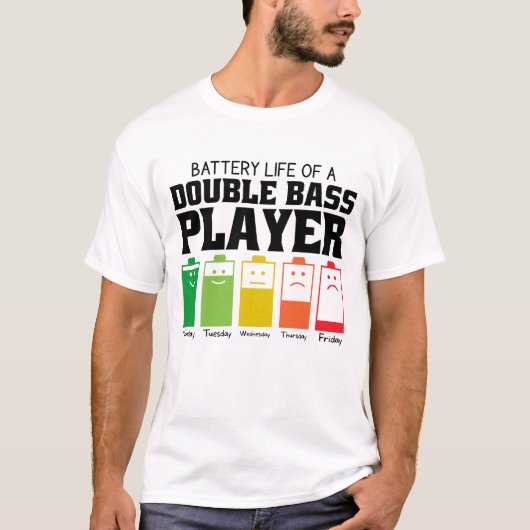 Batterijduur van een dubbele-baasspeler t-shirt (Voorkant)