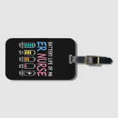 Batterijduur van een ER-verpleegster humor grafiek Bagagelabel (Voorkant (horizontaal))