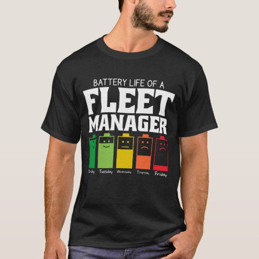 Batterijduur van een Fleet Manager T-shirt (Voorkant)