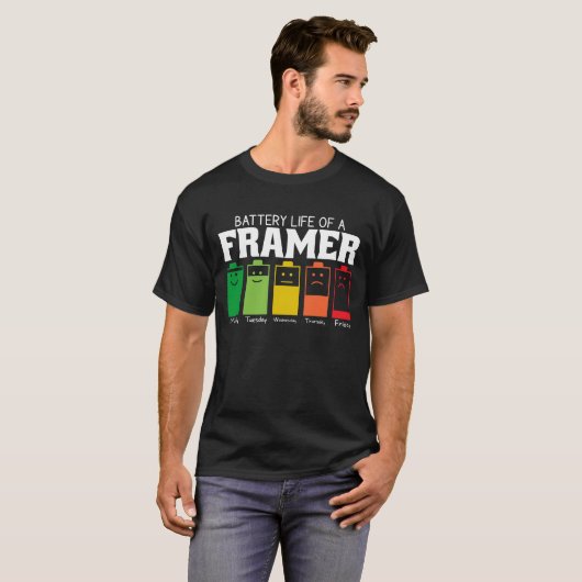Batterijduur van een framer t-shirt (Voorkant volledig)