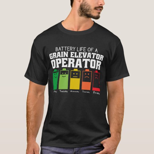 Batterijduur van een graanlift t-shirt (Voorkant)