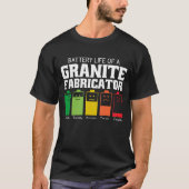 Batterijduur van een granietfabricator t-shirt (Voorkant)