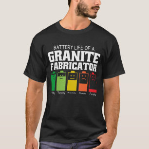 Batterijduur van een granietfabrikant t-shirt