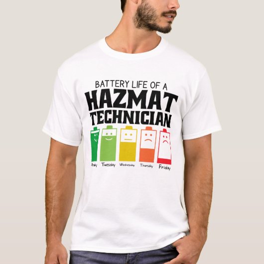 Batterijduur van een Hazmat-technicus T-shirt (Voorkant)
