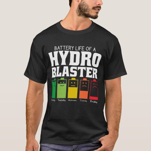 Batterijduur van een Hydro Blaster T-shirt (Voorkant)