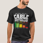 Batterijduur van een kabelinstallateur t-shirt (Voorkant)