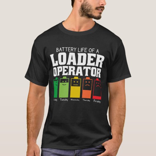 Batterijduur van een Lader-exploitant T-shirt (Voorkant)