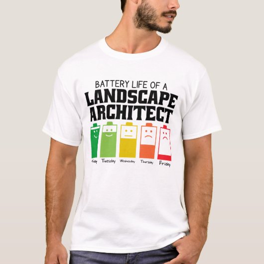 Batterijduur van een landschapsarchitect t-shirt (Voorkant)