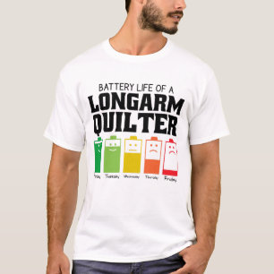 Batterijduur van een lange zweefvliegtuig t-shirt