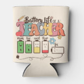 Batterijduur van een leraar – Relatable Educator Blikjeskoeler (Voorkant)