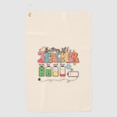 Batterijduur van een leraar – Relatable Educator Golfhanddoek (Voorkant)