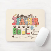 Batterijduur van een leraar – Relatable Educator Muismat (Met muis)
