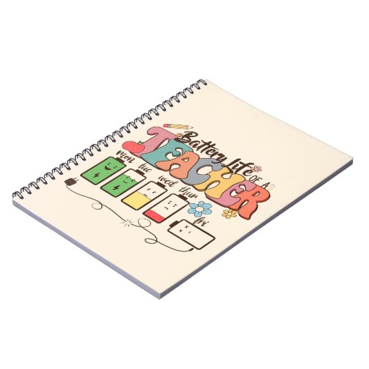 Batterijduur van een leraar – Relatable Educator Notitieboek (Linkerzijde)