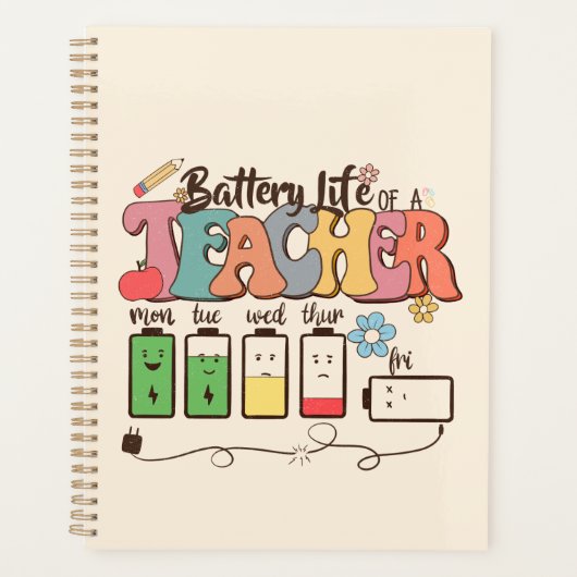 Batterijduur van een leraar – Relatable Educator Planner (Voorkant)