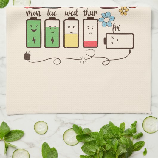 Batterijduur van een leraar – Relatable Educator Theedoek (Gevouwen)