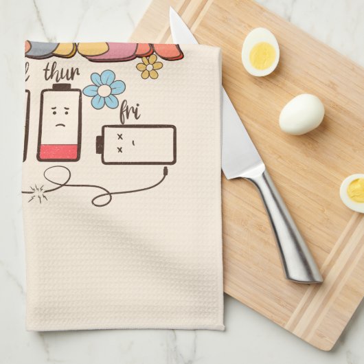 Batterijduur van een leraar – Relatable Educator Theedoek (Quarter Fold)