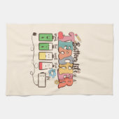 Batterijduur van een leraar – Relatable Educator Theedoek (Horizontaal)