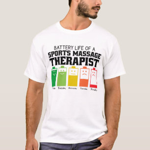 Batterijduur van een massagetherapeut voor sport t-shirt