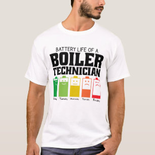 Batterijduur van een motortechnicus t-shirt