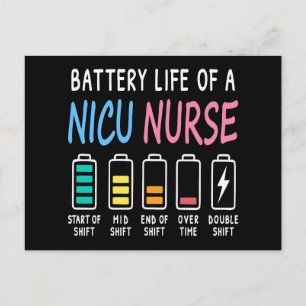 Batterijduur van een NICU-verpleegkundige humor ni Briefkaart
