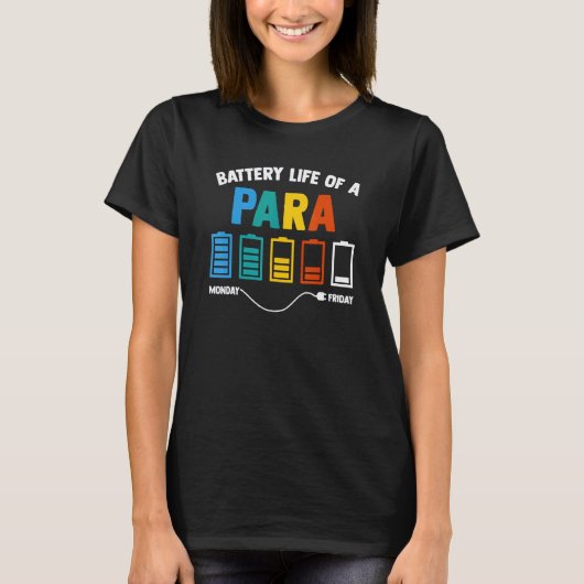 Batterijduur van een onderwijsassistent t-shirt (Voorkant)