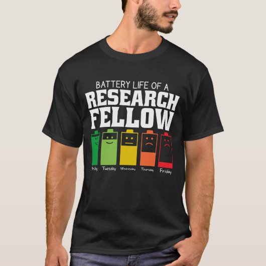 Batterijduur van een onderzoeksgenoot t-shirt (Voorkant)