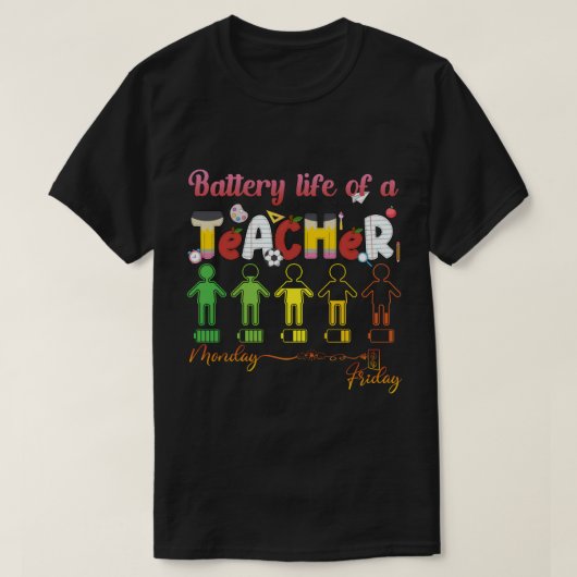 Batterijduur van een ontwerp van leerling-PNG-publ T-shirt (Design voorkant)