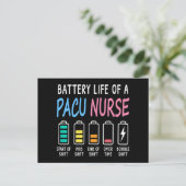 Batterijduur van een PACU-verpleegster niveau humo Briefkaart (Staand voorkant)