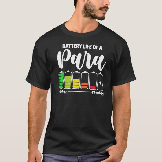 Batterijduur van een Paraprofessional Para T-shirt (Voorkant)