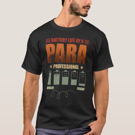 Batterijduur van een Paraprofessional Para T-shirt (Voorkant)