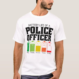 Batterijduur van een politieagent t-shirt